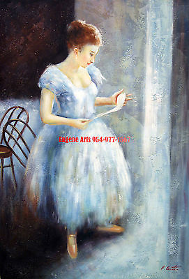 #ad 24x36quot; 61x92cm 100% hand painted oil flatDancing girl Ballet High Quality $359.95