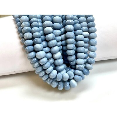 #ad Beautiful Blue Opal Smooth Rondelle Beads 8 9mm Blue Opal Rondelle 16quot; Long $16.19