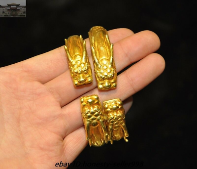 #ad Old Dynasty Palace Silver gilt 24k gold Dragon Amulet Bracelets Bracelet Pair $1577.00
