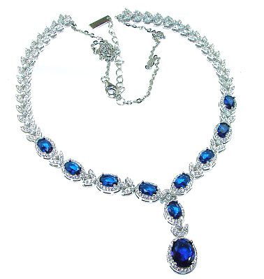 #ad Endless Love Sapphire .925 Sterling Silver handcrafted necklace $181.42