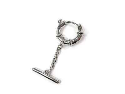 #ad Maria Black Earrings For One Ear Spring Bar Huggie Pierced Earring Silver 925 Ag $141.85