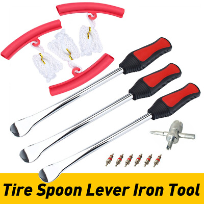 #ad Tire Spoon Tool Iron Lever Kits For Bike Motorcycle With Wheel Rim Protector $27.99