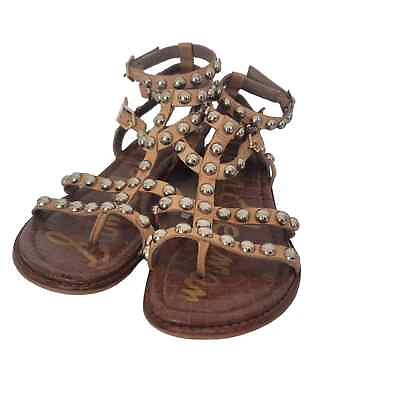 #ad Sam Edelman Eavan Gladiator Sandals Size 6 Natural Tan Studded $49.88