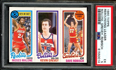 #ad 1980 Topps Moses Malone 7 All Star MVP Kevin Grevey 247 Dave Robisch 52 PSA 5 EX $14.99