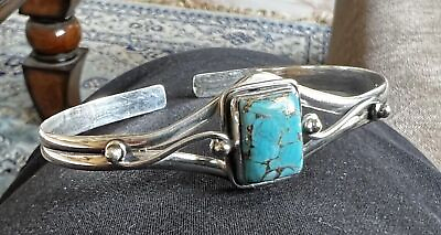 #ad Copper Turquoise Gemstone Handmade 925 Sterling Silver Beautiful Bangle B03 $13.59