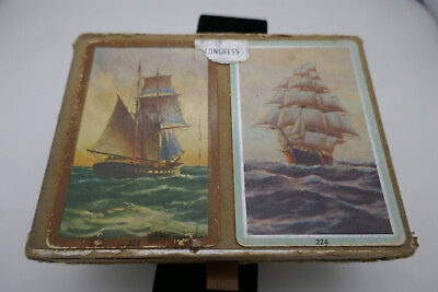#ad Vintage Congress Brand Old Sailing Ships Double Deck of Playing Cards $15.95