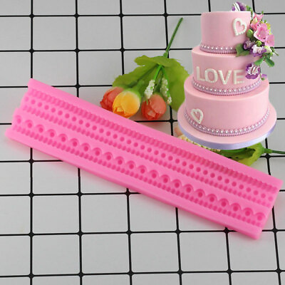 #ad 3D Rope Silicone Pearl Chain Cake Border Molds Cupcake Fondant Cake Decorating $10.67