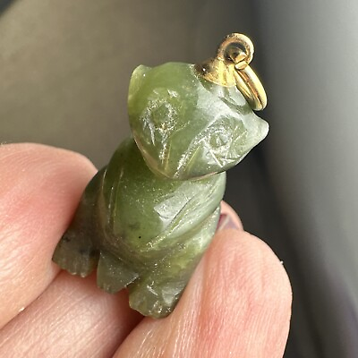 #ad Small vintage jade meerkat pendant $43.20
