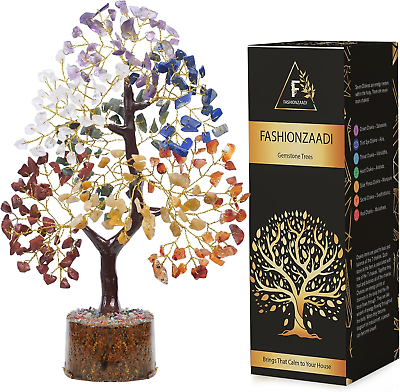 #ad 7 Chakra Tree of Life Crystal Tree Crystal Tree for Positive Energy Gemsto $36.88