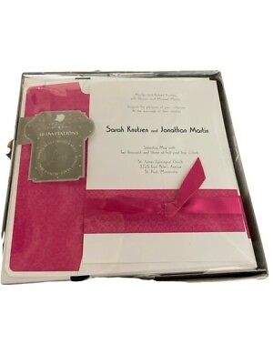 #ad Invitations And Note Card Kit. Fuchsia. 1 Box of 50 $10.99
