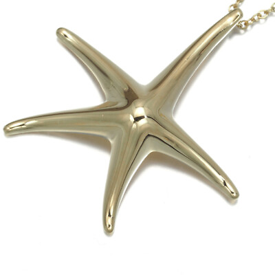 #ad Auth Tiffanyamp;Co. Necklace Starfish 18K 750 Yellow Gold $696.51
