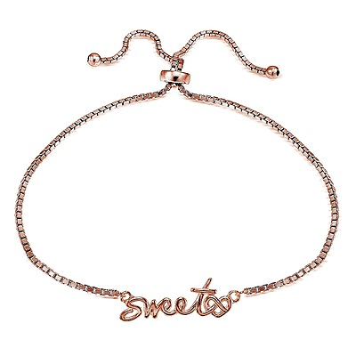 #ad Rose Gold Tone over Sterling Silver SWEET HEART Polished Adjustable Bracelet $14.99