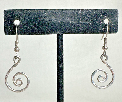 #ad Sterling Silver Lightly Hammered Swirl Dangle Earrings 1 1 2quot; $19.99