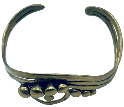 #ad Vintage Cuff Bracelet Handmade Costume Jewelry Brass 1980#x27;s Penrod Art Fair $15.00