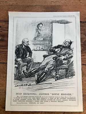 #ad 1932 cartoon print . signor mussolini sterling or lire GBP 13.99