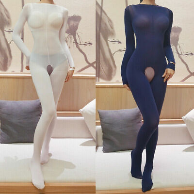 #ad #ad 220lbs Plus Size Unisex Sheer Velvet Bodystocking Long Sleeve Jumpsuit Bodysuit $12.87