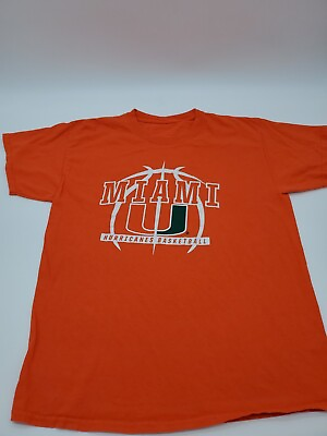#ad Miami Hurricanes Basketball Large Orange Sport Men Shirt..#3024 $5.10