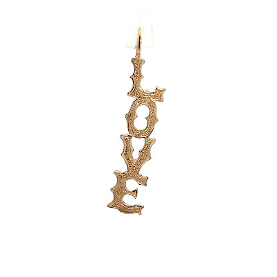 #ad 14k Yellow Gold Love Charm Necklace Pendant 1.4g $244.99