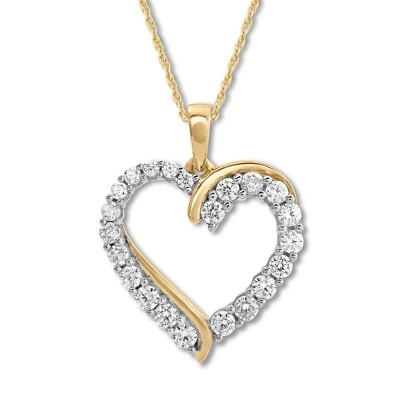 #ad 925 Sterling Silver Gold CZ Infinity Heart Necklace Silver Pendant Women Jewelry $9.99