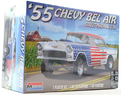 #ad #ad Revell Monogram 1955 Chevy Bel Air Street Machine 2 In 1 1 24 Model Kit 14519 $21.99