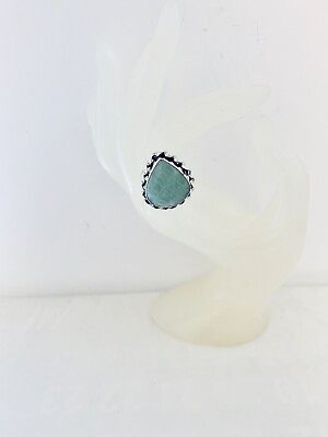 #ad Amazonite amp; Silver Plated Ring UK Size N US Size 7 Gemstone Jewellery GBP 6.00