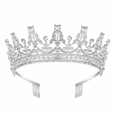 #ad Silver Princess Crown for Women Tiaras for Women Girls Birthday Crowns Weddin... $13.12