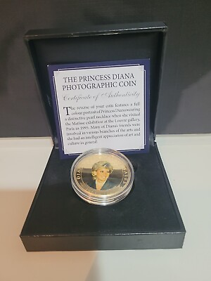 #ad COOK ISLANDS. 2007 $1 Dollar Coin Princess Diana Paris COA C $149.99