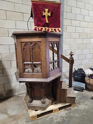 #ad antique church pulpit $1800.00