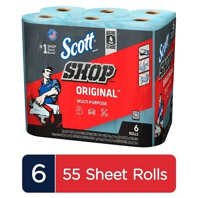 #ad Scott Professional Multi Purpose Shop Towels 55 Sheets per Roll 6 Rolls $13.99