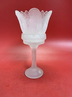#ad Vintage Partylite CLAIRMONT TEALIGHT LAMP Frosted Glass candle holder $20.00