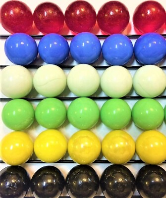 #ad 1quot; INCH 30 Opaque 25mm 6 Six Colors Solid Glass Marbles for Board Games Free Shi $18.95