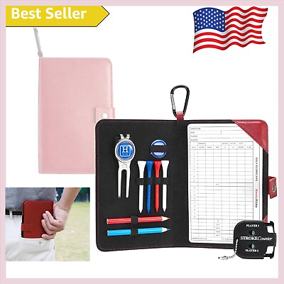 #ad Durable Leather Golf Scorecard Holder with Handy Accessories Golf Efficiency $43.99