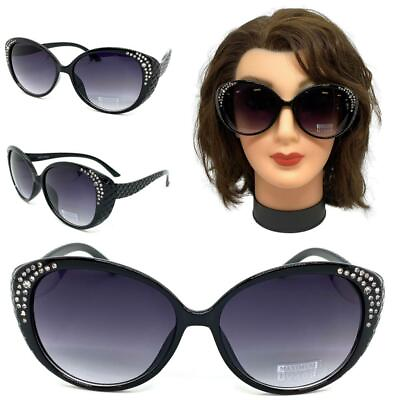 #ad Women#x27;s Classy Elegant Vintage Retro Bling Cat Eye Style SUN GLASSES Black Frame $14.99