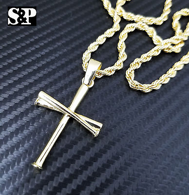 #ad Unisex Fashion Baseball Team Triple Bat Cross Pendant w 24quot; Rope Chain Necklace $16.99