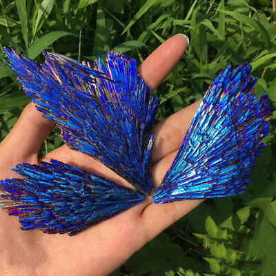 #ad AAA Natural Aura Rainbow Blue Kyanite Titanium Cluster VUG Crystal Stone Healing $9.88