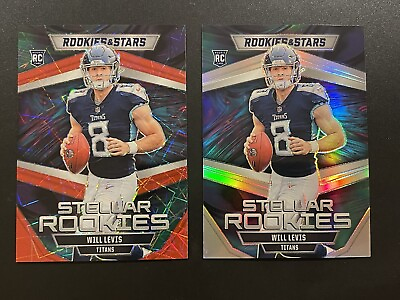 #ad 2023 Panini Rookies and Stars Will Levis STELLAR ROOKIES RED AND SILVER PRIZM $19.99