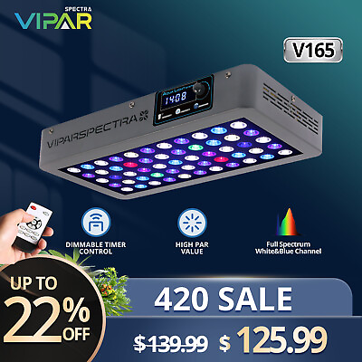 #ad VIPARSPECTRA Timer Control 165W LED Aquarium Light Full Spectrum Reef Coral Tank $125.99