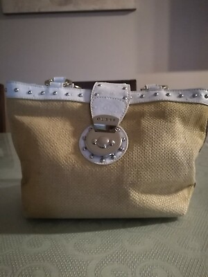#ad Guess golden three compartment middle zipper satchel purse 13 x 8 x 4quot; magneti $34.99