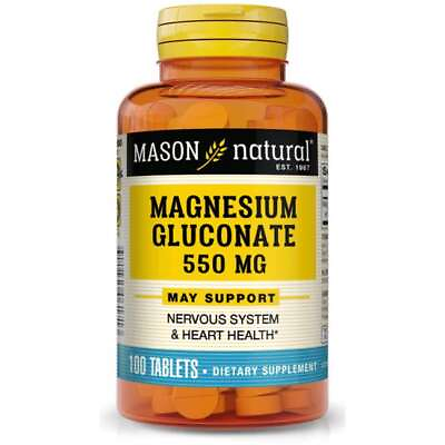 #ad Mason Natural Magnesium Gluconate 550 mg 100 Tabs $6.92
