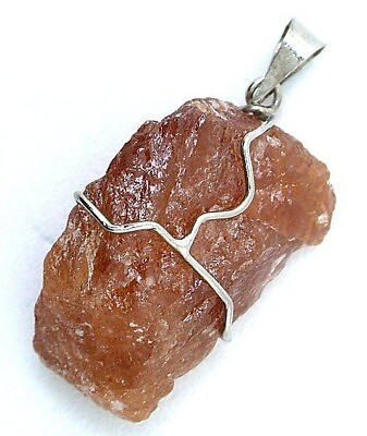 #ad Hessonite Garnet Crystal Wirewrapped Sterling Crystal Pendant Gemstone EBS2862 $29.96