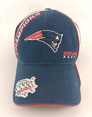 #ad New England Patriots Super Bowl XXXVI 36 Champions Adjustable Reebok Hat Cap $12.00
