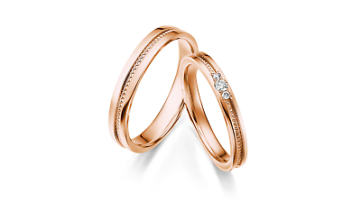 #ad Gold Couple Wedding Band Natural Diamond 0.06 Carat Solid 14k Rose Sizes 7 8 9 $778.94