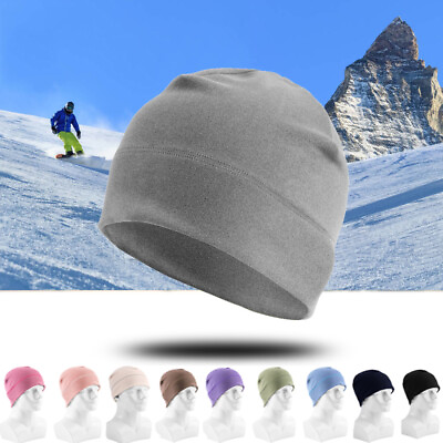 #ad Mens Cold Weather Fleece Beanie Hat Watch Cap Winter Skiing Skull Hat Ear Warmer $5.99