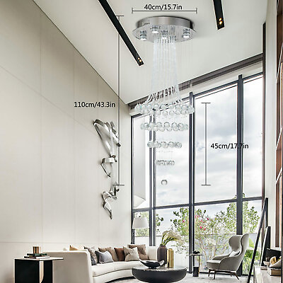 #ad Modern Chandelier Crystal LED Ceiling Light Fixture Pendant Hanging Lamp $94.05