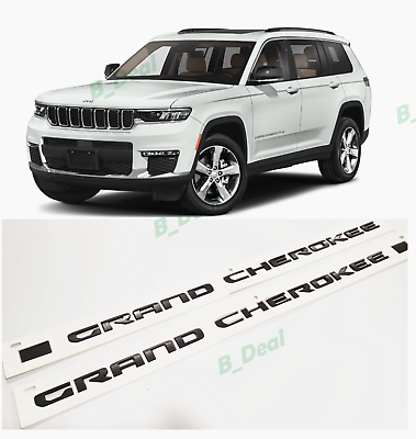 #ad 2PCS Door Matte Black Emblems Fit For 2021 2023 Jeep Grand Cherokee WL WK $76.80