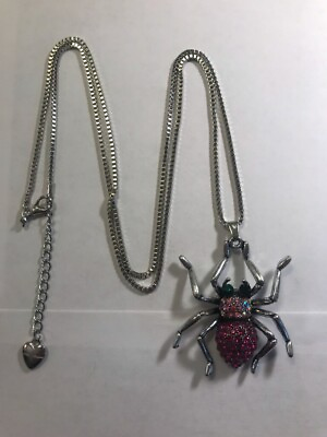 #ad Betsey Johnson Spider Pendant with Necklace new without tags $6.00