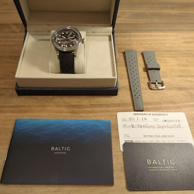 #ad Baltic Aquascaphe HMS Watch Store Gray Dial Japan Limited Men#x27;s Wristwatch Rare $839.87