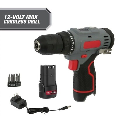 #ad 12V Max Lithium Ion Cordless 3 8 inch Drill Driver with 1.5Ah Battery $16.88
