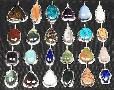 #ad Natural Multi Color Assorted Gemstone Handmade Pendants Necklace Jewelry N 005 $12.99