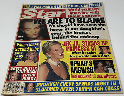 #ad Star Tabloid Magazine February 14 1995 Princess Diana Oprah JFK Jr. O.J Simpson $19.98